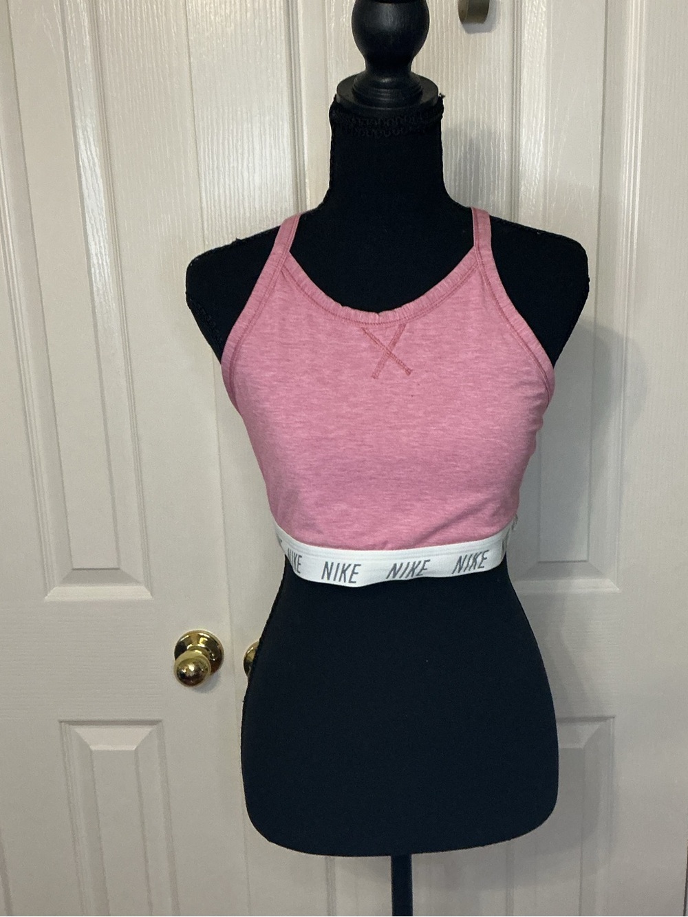 Nike Pink Racerback Crop Sports Bra with Branded Elastic Band XL